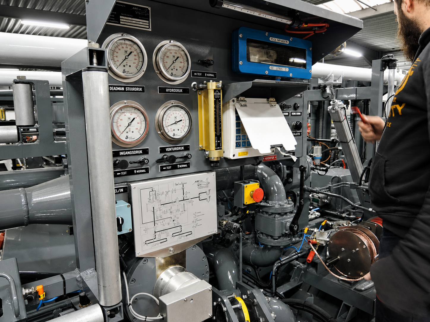 A damaged or unreadable dP gauge prevents reliable monitoring of filter differential pressure during fuelling.
