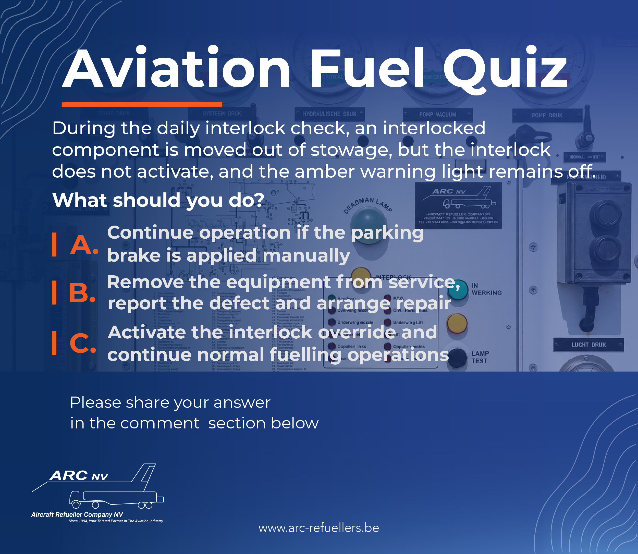 ARC NV Aviation Fuel Quiz on a failed driveaway interlock check